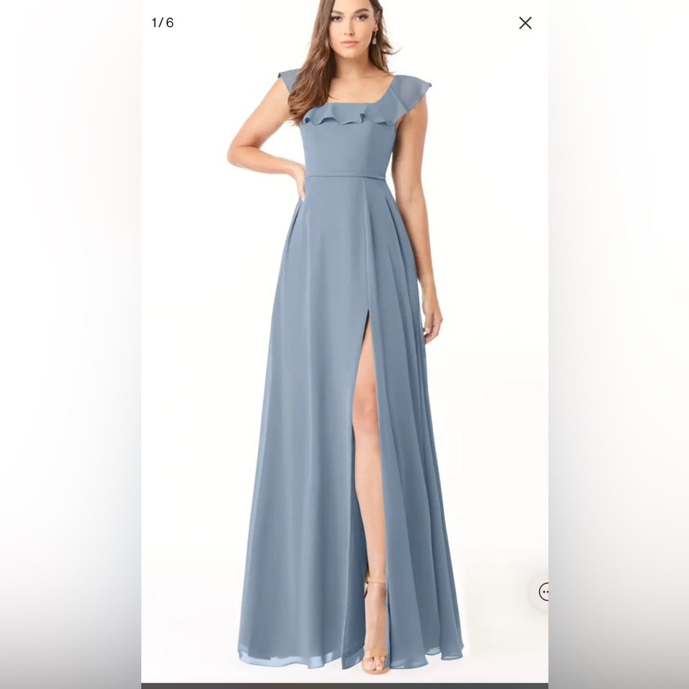Azazie Jinny Bridesmaid dress in Dusty Blue sz 24